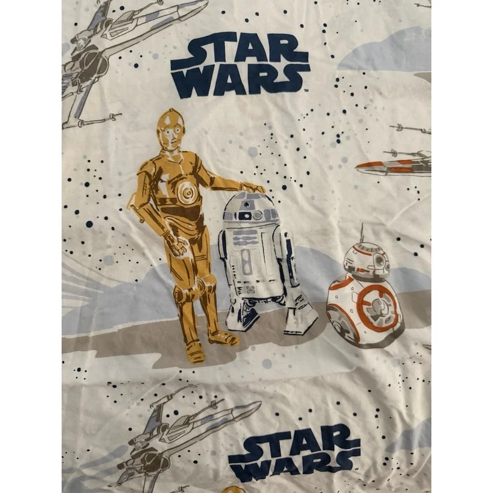 Pottery Barn Kids Star Wars Twin Size Duvet Cover Droid Millennium Falcon CP3O